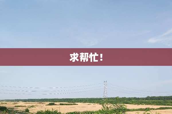 求帮忙！