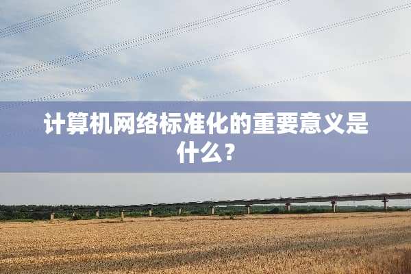 计算机网络标准化的重要意义是什么？