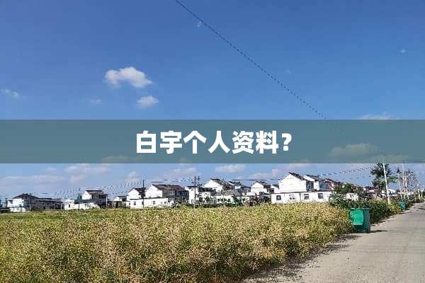 白宇个人资料？