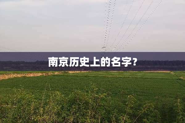 南京历史上的名字？