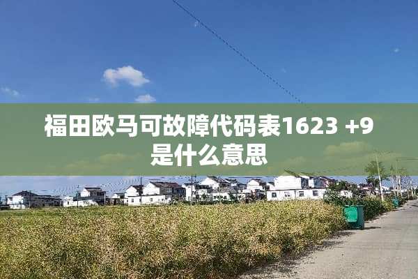 福田欧马可故障代码表1623 +9是什么意思