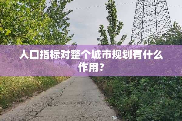 人口指标对整个城市规划有什么作用？