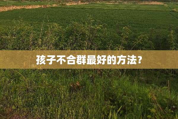 孩子不合群最好的方法？