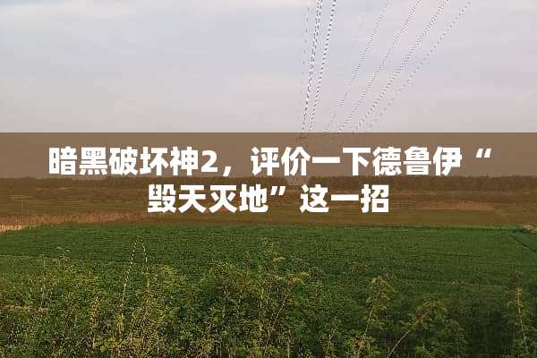 暗黑破坏神2，评价一下德鲁伊“毁天灭地”这一招