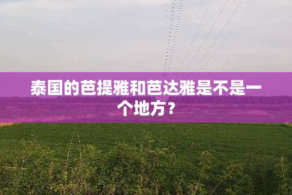 泰国的芭提雅和芭达雅是不是一个地方？