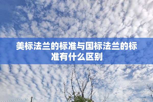 美标法兰的标准与国标法兰的标准有什么区别