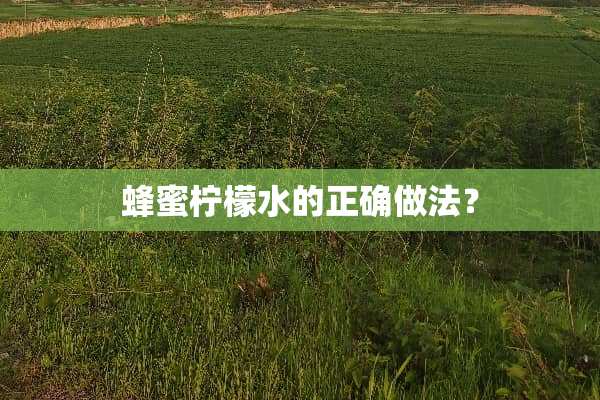 蜂蜜柠檬水的正确做法？