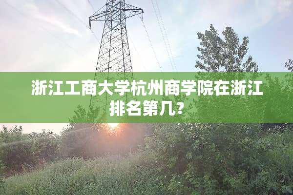 浙江工商大学杭州商学院在浙江排名第几？