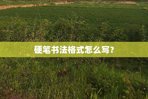 硬笔书法格式怎么写？