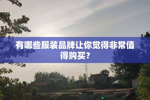 有哪些服装品牌让你觉得非常值得购买？
