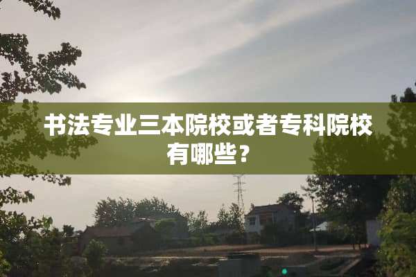 书法专业三本院校或者专科院校有哪些？
