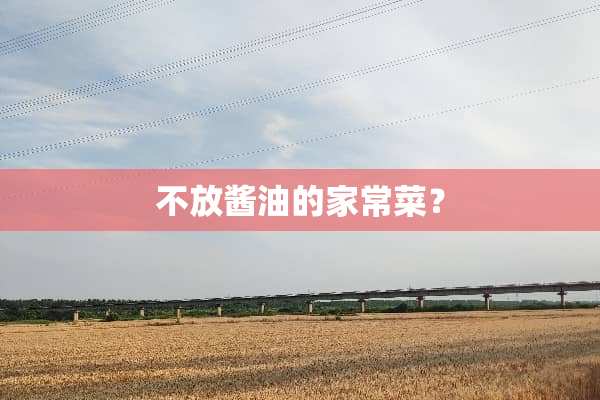 不放酱油的家常菜？