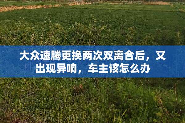 大众速腾更换两次双离合后，又出现异响，车主该怎么办