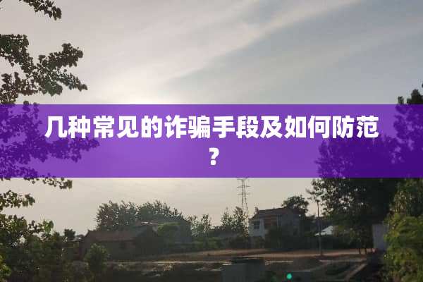 几种常见的**手段及如何防范？
