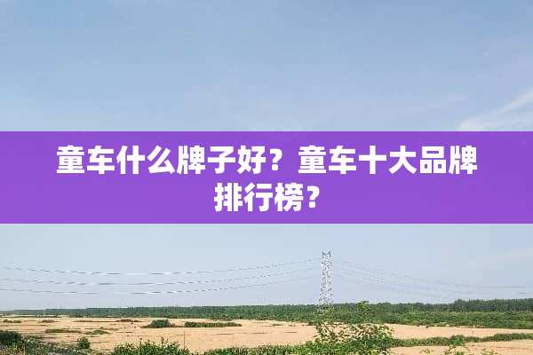 童车什么牌子好？童车十大品牌排行榜？