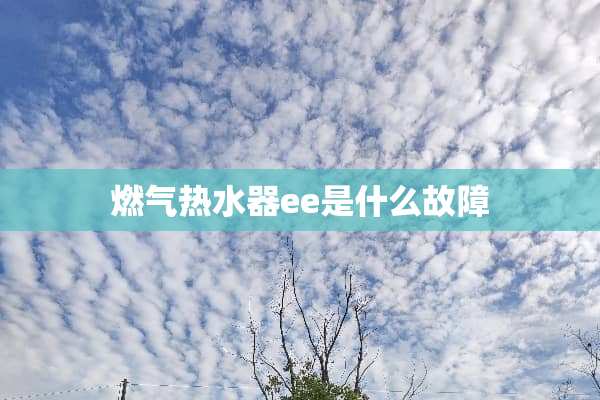 燃气热水器ee是什么故障