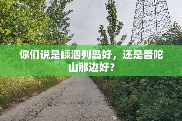 你们说是嵊泗列岛好，还是普陀山那边好？