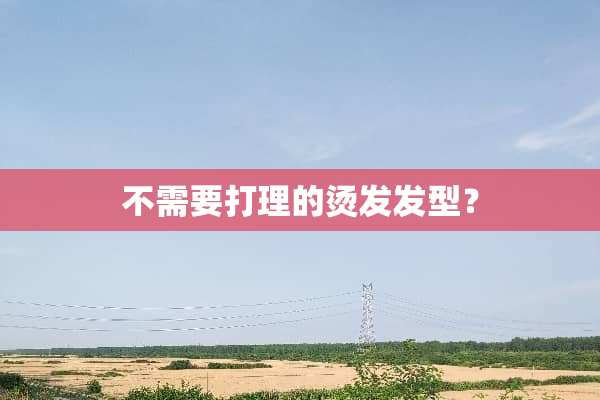 不需要打理的烫发发型？