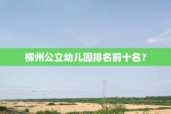柳州公立幼儿园排名前十名？