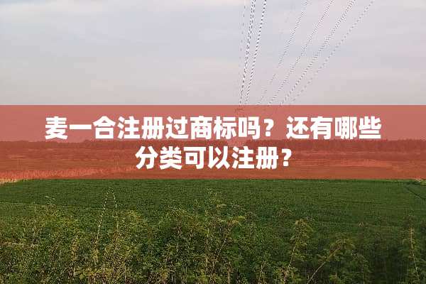 麦一合注册过商标吗？还有哪些分类可以注册？