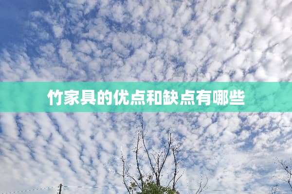 竹家具的优点和缺点有哪些