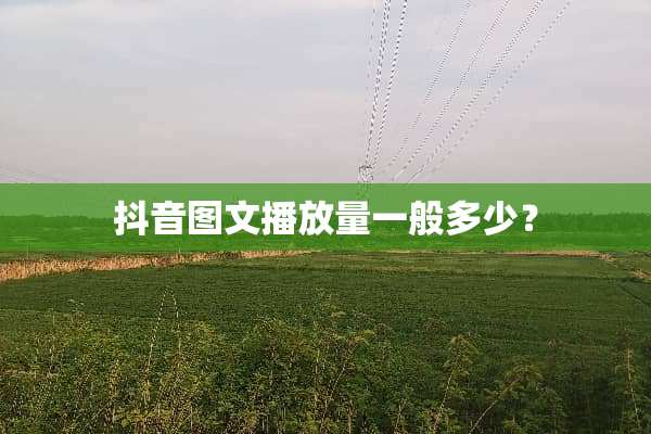 抖音图文播放量一般多少？