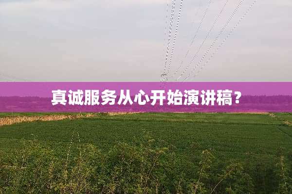 真诚服务从心开始演讲稿？