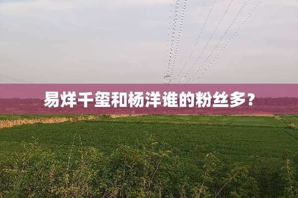 易烊千玺和杨洋谁的粉丝多？