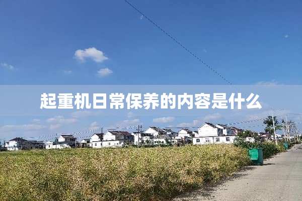 起重机日常保养的内容是什么