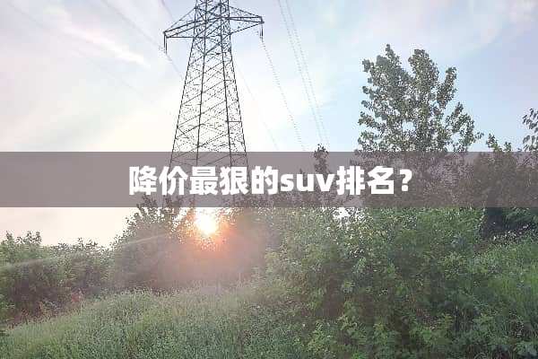 降价最狠的suv排名？