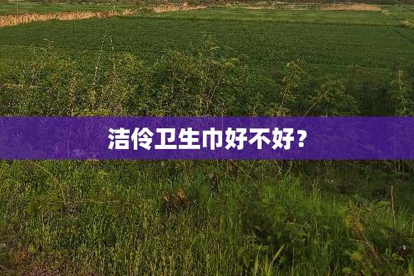 洁伶卫生巾好不好？