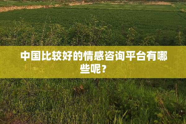 中国比较好的情感咨询平台有哪些呢？