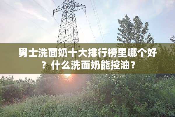 男士洗面奶十大排行榜里哪个好？什么洗面奶能控油？