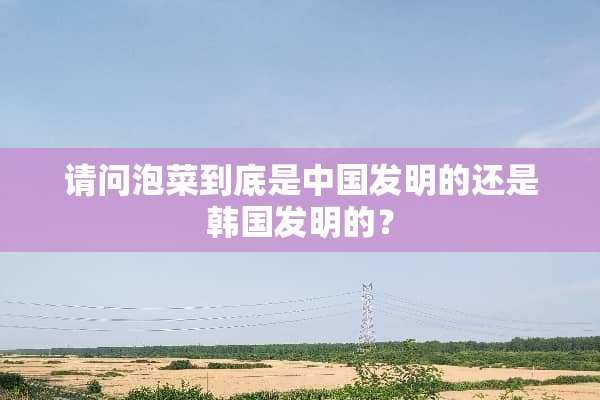 请问泡菜到底是中国发明的还是韩国发明的？