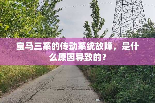 宝马三系的传动系统故障，是什么原因导致的？