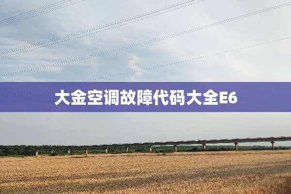 大金空调故障代码大全E6