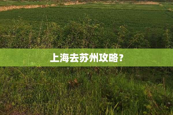 上海去苏州攻略？