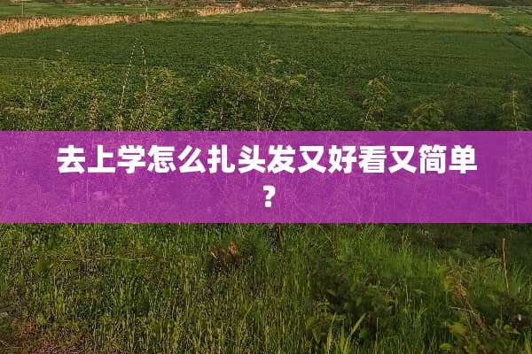 去上学怎么扎头发又好看又简单？