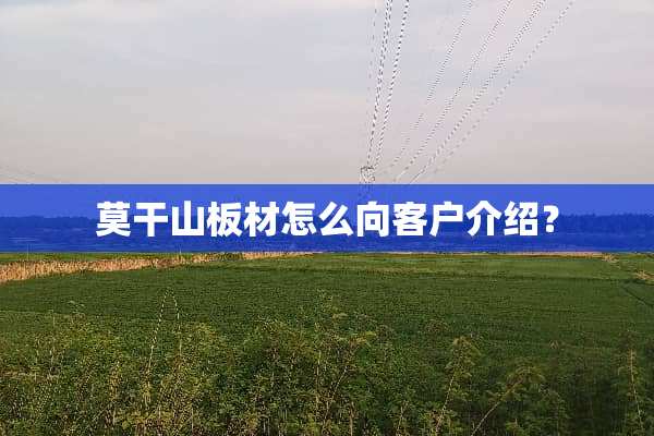 莫干山板材怎么向客户介绍？