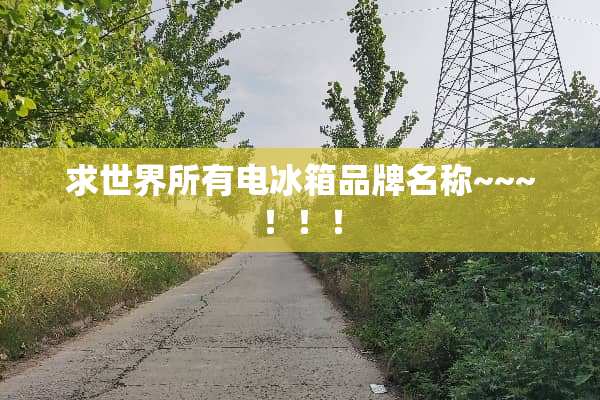 求世界所有电冰箱品牌名称~~~！！！