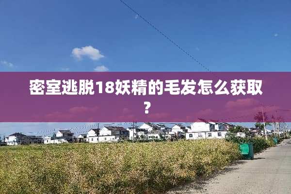 密室逃脱18妖精的毛发怎么获取？