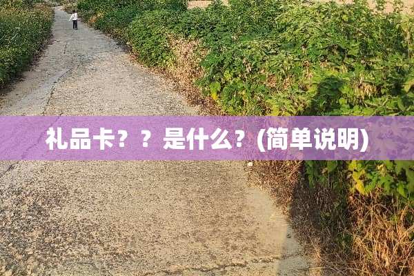 礼品卡？？是什么？(简单说明)
