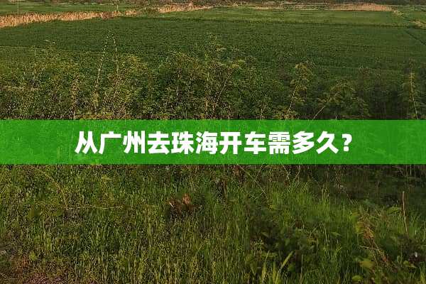 从广州去珠海开车需多久？