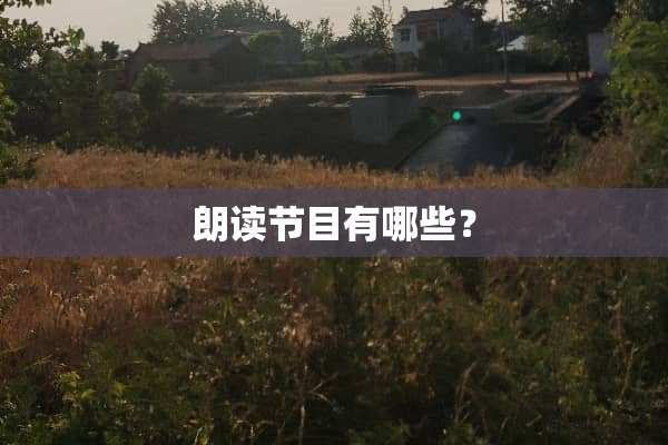 朗读节目有哪些？