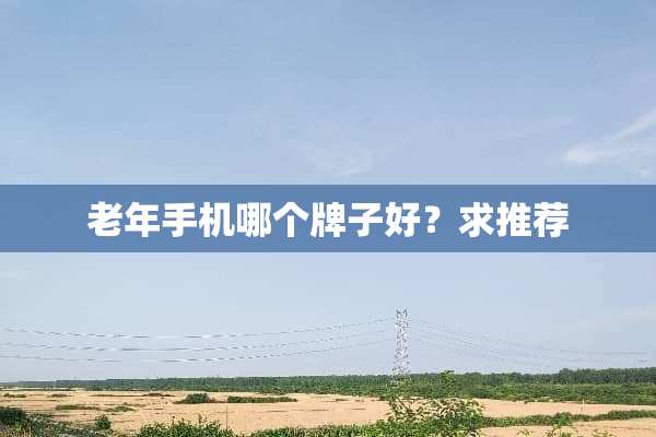老年手机哪个牌子好？求推荐
