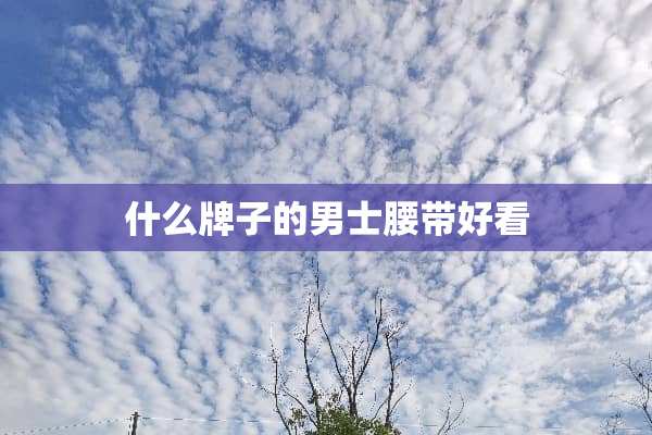 什么牌子的男士腰带好看