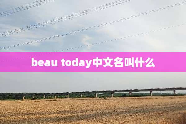 beau today中文名叫什么