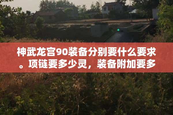 神武龙宫90装备分别要什么要求。项链要多少灵，装备附加要多少才能用？