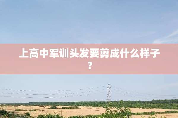 上高中军训头发要剪成什么样子？