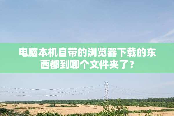 电脑本机自带的浏览器下载的东西都到哪个文件夹了？